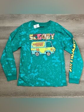 NWT Scooby-Doo Teal Long Sleeve Graphic Tee - Mystery Machine Design